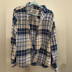 Eddie Bauer Blue and Yellow Plaid Shirt